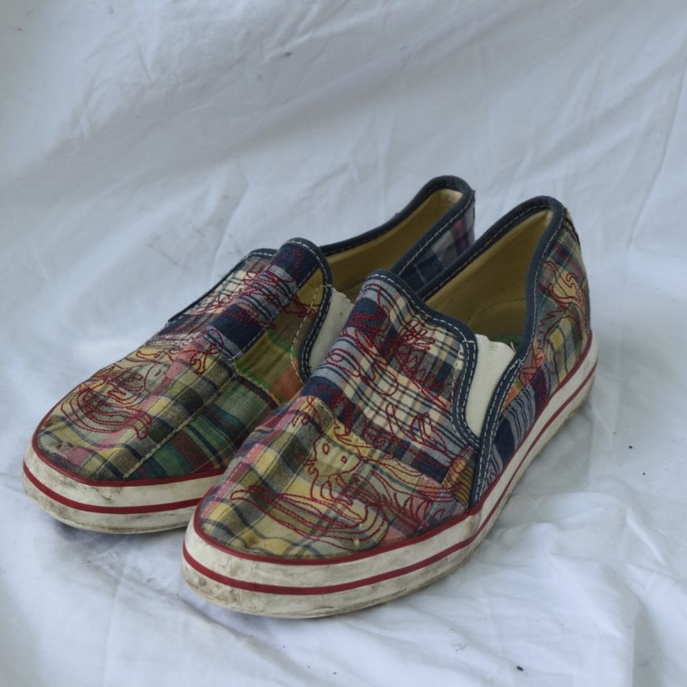 Plaid Embroidered Sneakers (Nomi)